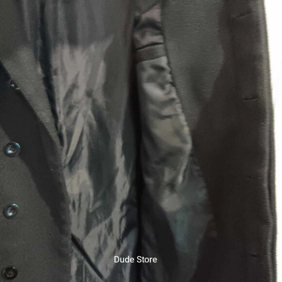 Women's Unbranded Polyester Black Long Coat - Size Medium *EUC* - Picture 5 of 9